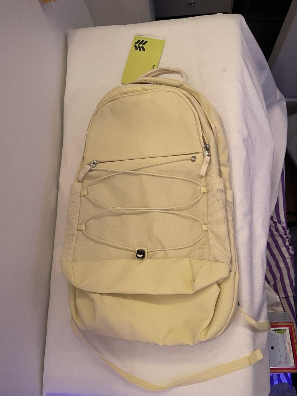 Laptop/Bookbag Pastel Yellow Canvas & Buttery Soft. Roomy, Recycled Materials